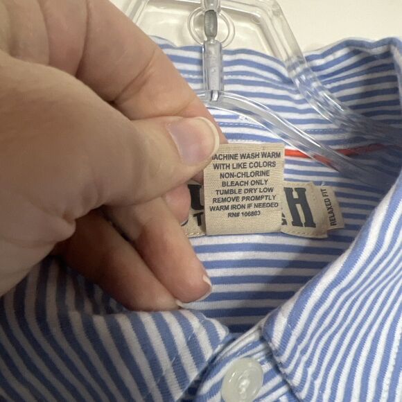 Duluth Trading Co Mens Button Down Shirt Medium Striped Long Sleeve Collar - Picture 8 of 11